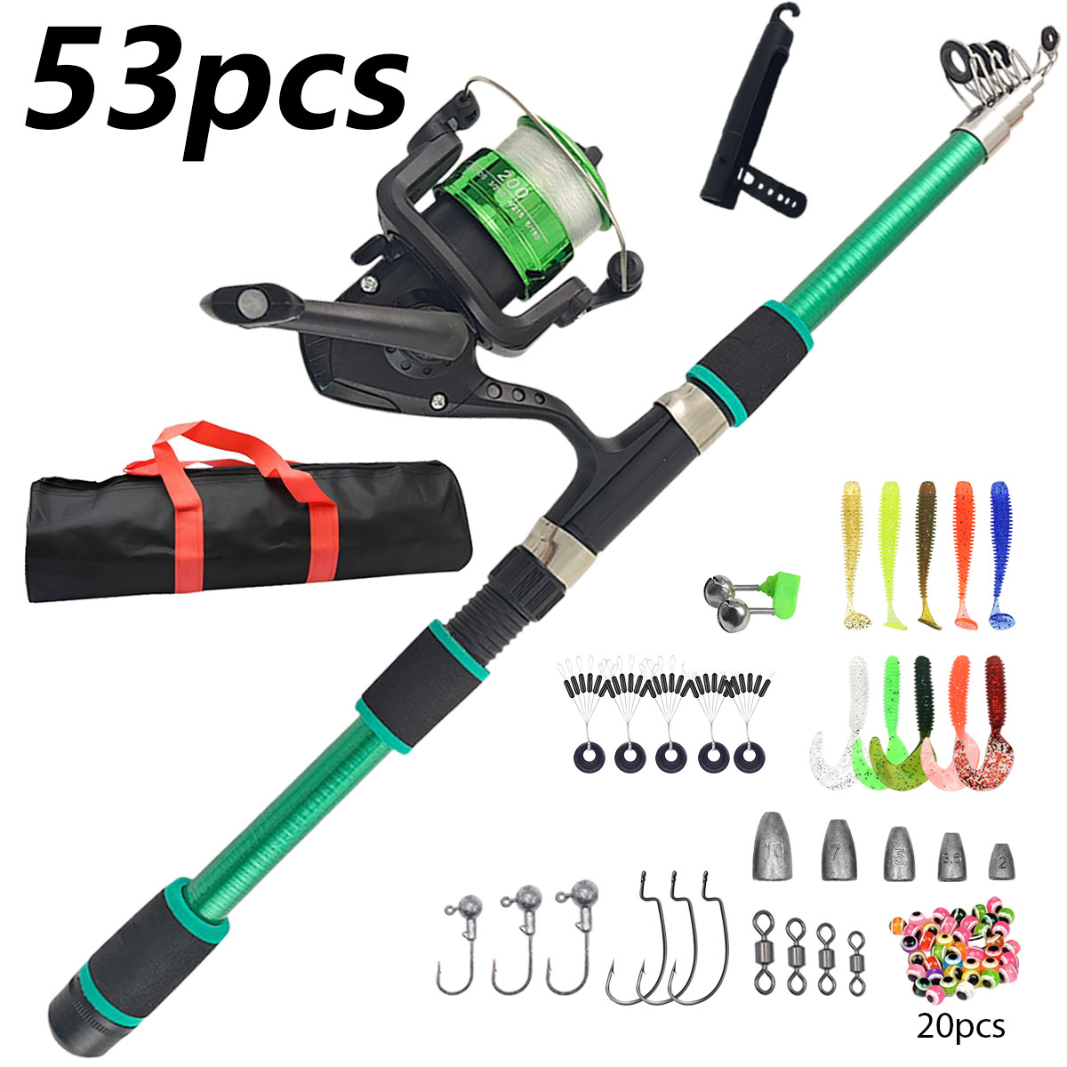 Portable Telescopic Fishing Ro - Spincast Reel のレビューと価格